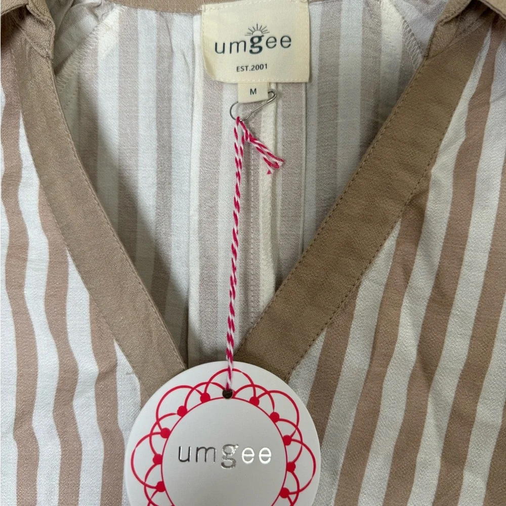 Umgee Beige and White Striped Dress - Picture 5 of 5